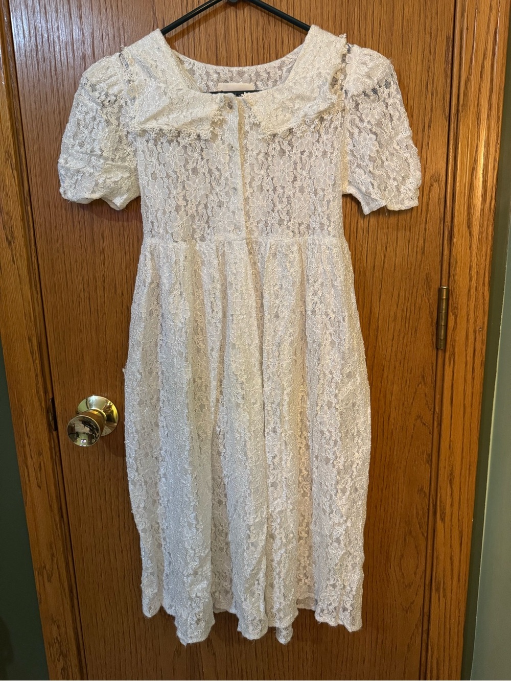 Cream Lace Peter Pan Collar Dress